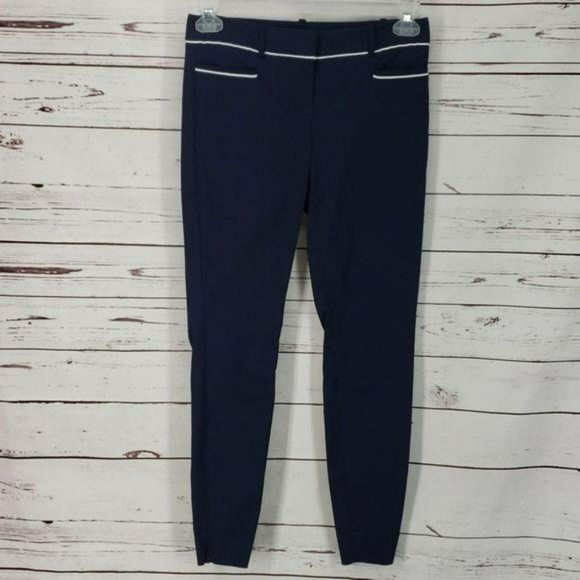 The Limited‎ Sailor Flat Front Business Navy Blue Ankle Pants Size 2 R - Picture 2 of 8
